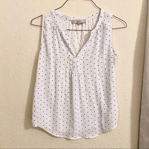LOFT polka dot sleeveless blouse - Picture 2 of 5